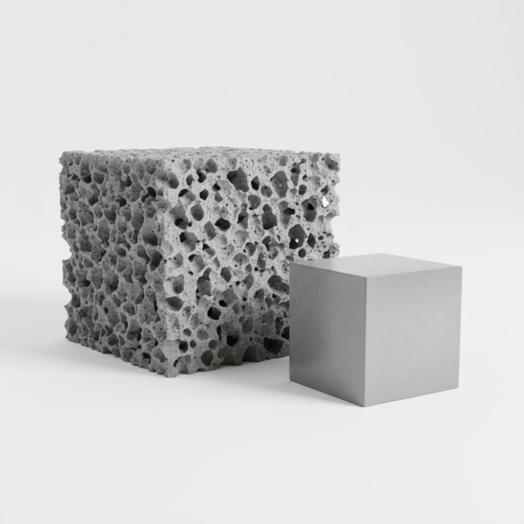 A image of a concrete sphere, balanced between two other larger spheres